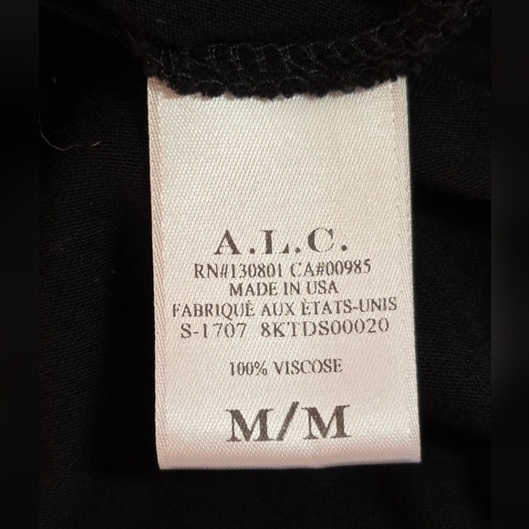 A.L.C. Black Soft Jersey Freya Fitted Cut Out Long Sleeve Dress - Picture 10 of 10